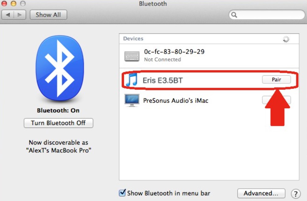 Pairing Process for Audio Devices on macOS